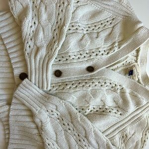 Cream colored button up sweater
